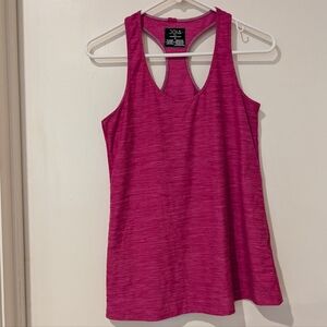 Joia NYC Performance Wear Heathered Pink Racerback Tank Top in Medium